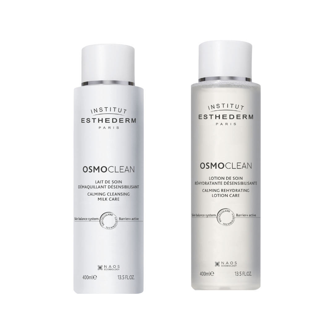 Esthederm Duo lait de soin démaquillant et lotion de soin réhydratante désensibilisante - Format Jumbo 400ml