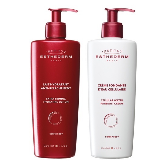 Esthederm Duo Jumbo Mixte : Lait Hydratant Anti-Relâchement + Crème Fondante d’Eau Cellulaire